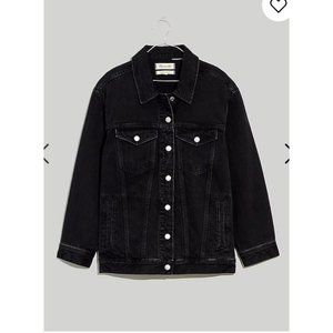 Madewell Womens $138 Oversized Trucker Jean Jacket Black Size M NE395